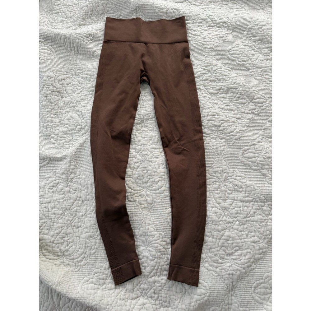 Set Active High-Waisted Seamless Leggings Brown Size xSmall Mocha